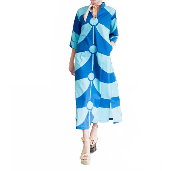 NEW HOUSE OF MBR charleston long dress in blue toddy - Picture 4 of 4